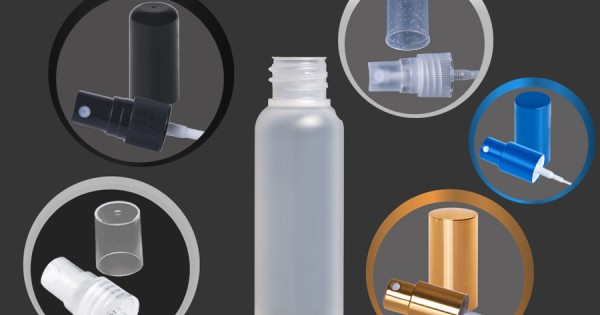 Semi-transparent 20ml plastic bottle with PP18 finish