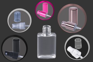 Flacon plat en plastique carré de 30 ml avec bec verseur en PP 18-1