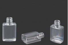 Μπουκάλι πλαστικό πλακέ τετράγωνο 30 ml με στόμιο PP 18 - 12 τμχ