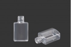 Μπουκάλι πλαστικό πλακέ τετράγωνο 30 ml με στόμιο PP 18 - 12 τμχ