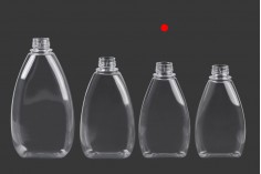 Sticlă de plastic, transparentă, 370 ml, pentru ketchup, muștar, miere