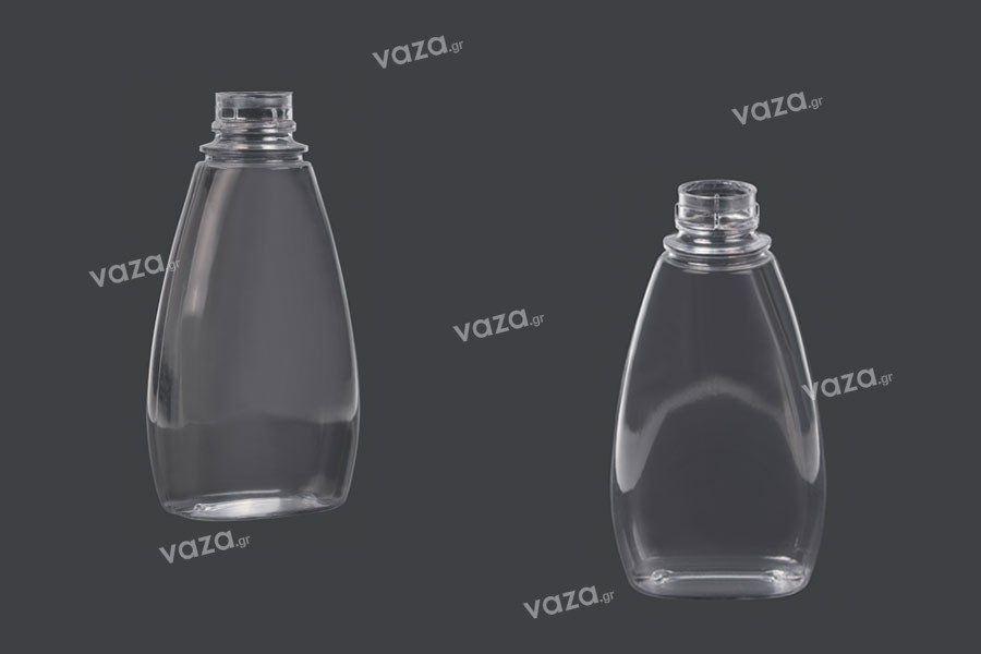 Sticlă de plastic, transparentă, 500 ml, pentru ketchup, muștar, miere