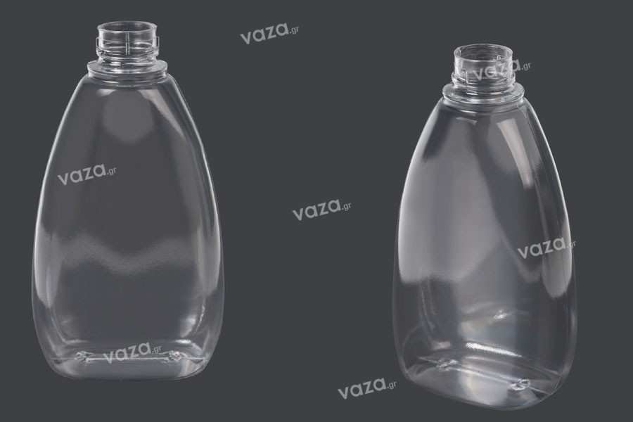 Sticlă de plastic, transparentă 715 ml, pentru ketchup, muștar, miere