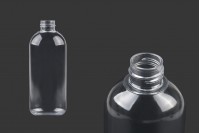 Transparent 200ml oval shaped plastic bottle with PP24 finish