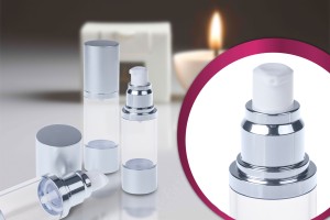 Airless Spender für Creme 30 ml aus Kunststoff, transparent, mit Alu- Deckel und Boden in 2 Farben-3
