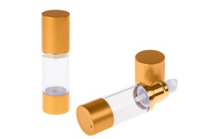 Airless Spender für Creme 30 ml aus Kunststoff, transparent, mit Alu- Deckel und Boden in 2 Farben-4
