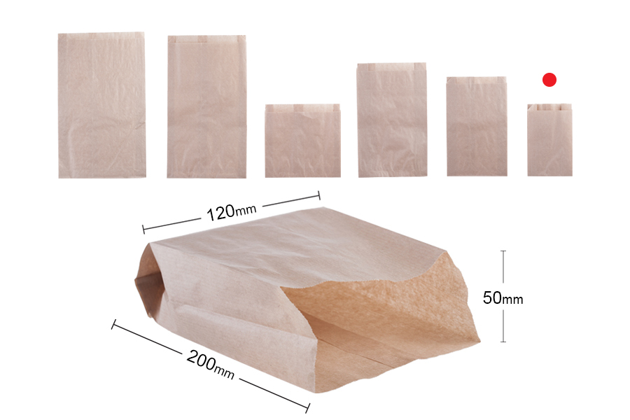 Flachbeutel aus Kraftpapier ohne Sichtfenster 120x30x210-100 Stk