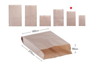 Flachbeutel aus Kraftpapier 160x50x270 ohne Sichtfenster - 100 Stk-2