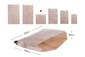 Flachbeutel aus Kraftpapier 200x40x200 ohne Sichtfenster-100 Stk-2