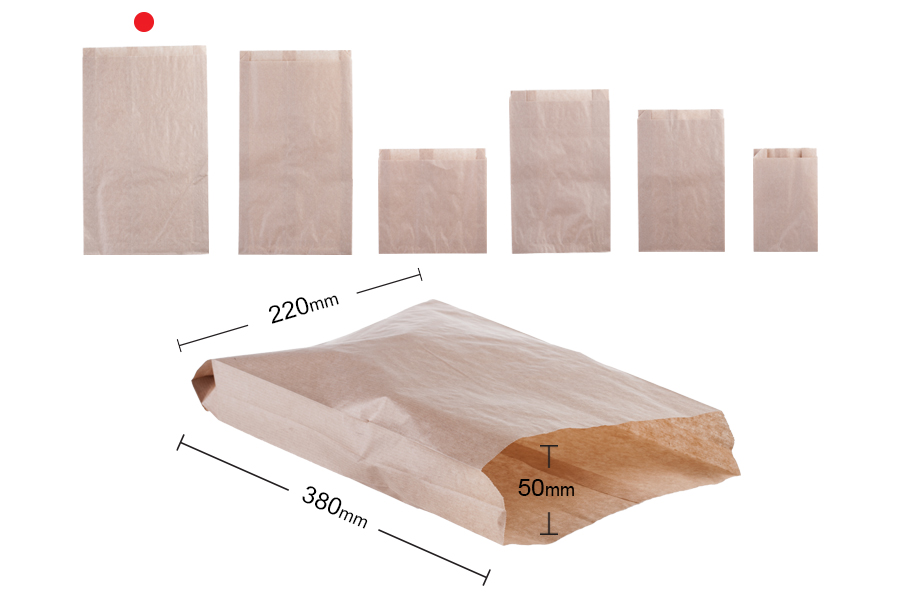 Flachbeutel aus Kraftpapier 220x50x380 ohne Sichtfenster- geeignet für fetthaltige Produkte-100 Stk Flachbeutel aus Kraftpapier 220x50x380 ohne Sichtfenster- geeignet für fetthaltige Produkte-100 Stk