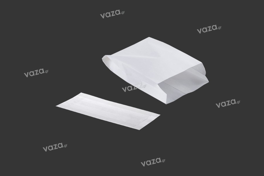 Sacchetto di carta in colore bianco di dimensioni 120x40x230 senza finestra - adatto per cibi grassi - 100 pz