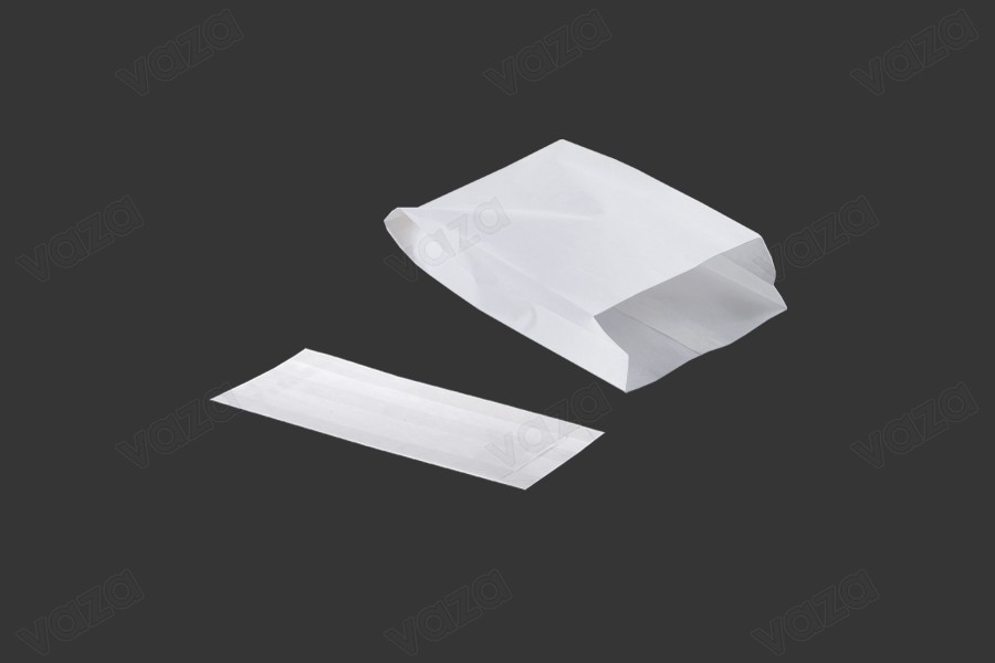 Sac en papier blanc 120 x 40 x 230 sans fenêtre - convient pour les aliments gras - 100 pcs Sac en papier blanc 120 x 40 x 230 sans fenêtre - convient pour les aliments gras - 100 pcs-εικόνα_προϊοντική