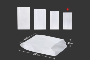 Flachbeutel weiß 120x40x230 ohne Sichtfenster- geeignet für fetthaltige Produkte-100 Stk-2