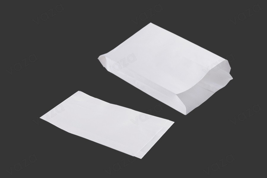 Sac en papier blanc 160 x 50 x 300 sans fenêtre - convient pour les aliments gras - 100 pcs Sac en papier blanc 160 x 50 x 300 sans fenêtre - convient pour les aliments gras - 100 pcs-εικόνα_προϊοντική