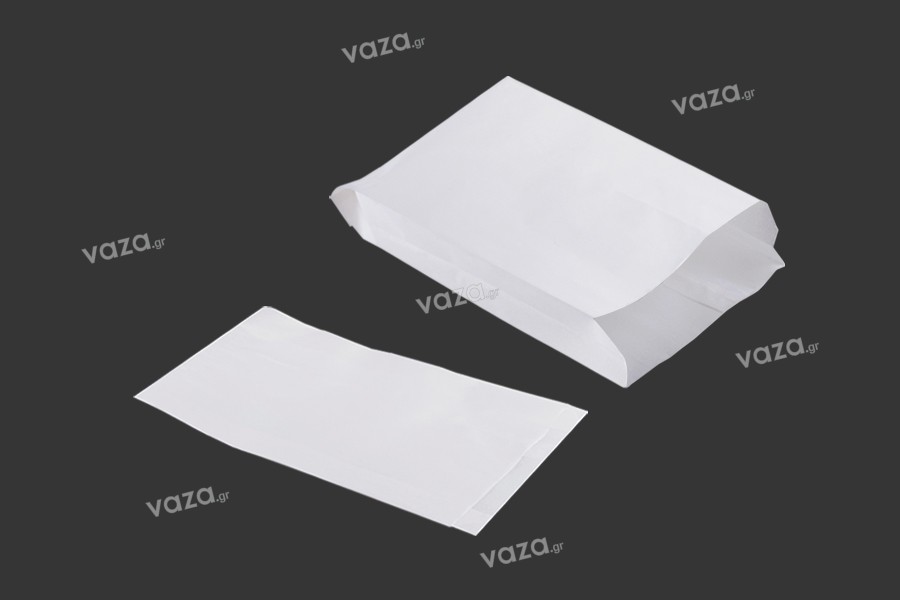 Sacchetti di carta in colore bianco di dimensioni 160x50x300 senza finestra - adatti per cibi grassi - 100 pz