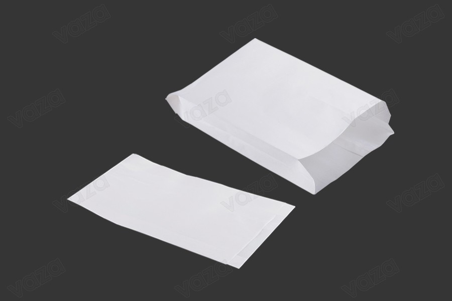 Sac en papier blanc 160 x 50 x 300 sans fenêtre - convient pour les aliments gras - 100 pcs Sac en papier blanc 160 x 50 x 300 sans fenêtre - convient pour les aliments gras - 100 pcs-photo_produit