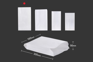 Flachbeutel weiß 160x50x300 ohne Sichtfenster- geeignet für fetthaltige Produkte-100 Stk-2