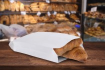 Sac en papier blanc 160 x 50 x 300 sans fenêtre - convient pour les aliments gras - 100 pcs Sac en papier blanc 160 x 50 x 300 sans fenêtre - convient pour les aliments gras - 100 pcs