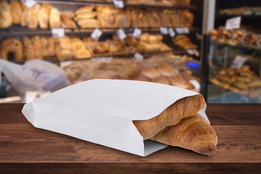 Sac en papier blanc 160 x 50 x 300 sans fenêtre - convient pour les aliments gras - 100 pcs Sac en papier blanc 160 x 50 x 300 sans fenêtre - convient pour les aliments gras - 100 pcs-εικόνα_σύνθεση