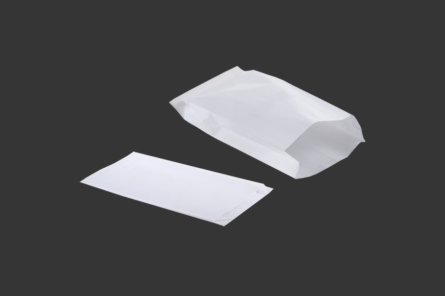Sac en papier blanc 120 x 40 x 260 sans fenêtre - convient pour les aliments gras - 100 pcs Sac en papier blanc 120 x 40 x 260 sans fenêtre - convient pour les aliments gras - 100 pcs