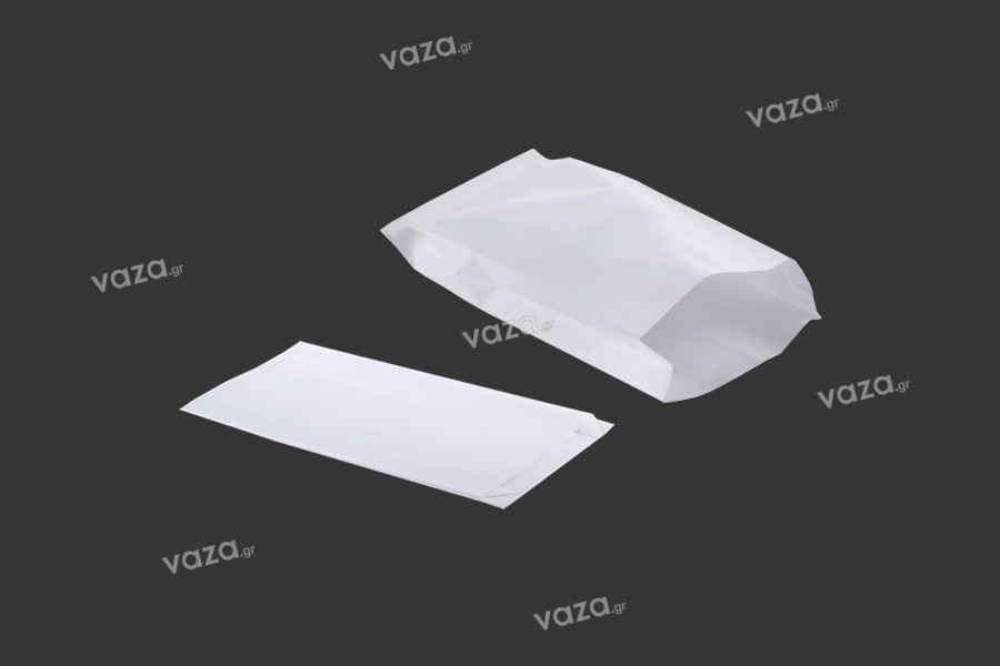 Sacchetti di carta in colore bianco di dimensioni 120x40x260 senza finestra - adatti per cibi grassi - 100 pz