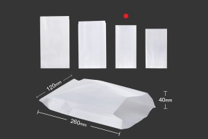 Flachbeutel weiß 120x40x260 ohne Sichtfenster- geeignet für fetthaltige Produkte-100 Stk-2