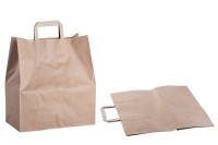 Sac en papier avec poignée en couleur terreuse et aux dimensions 320 x 160 x 360 mm - 25 pcs