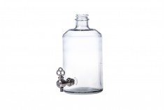 Bottiglia di vetro cilindrica da 500 ml per profumi compatibile con rubinetto (selezionate il rubinetto dai “prodotti correlati e accessori”)*
