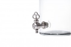 Flacon de parfum 500 ml, en verre, cylindrique, avec porte robinet (choisir le robinet parmi les accessoires)*.