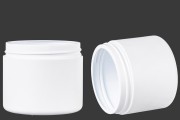 Transparent or white 500ml plastic jar without cap