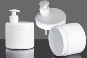 Petit pot en plastique de 500ml blanc ou transparent sans couvercle-εικόνα_σύνθεση