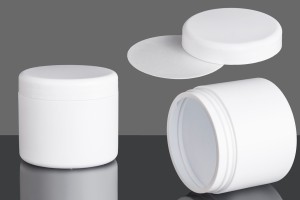 Petit pot en plastique de 500ml blanc ou transparent sans couvercle-εικόνα_σύνθεση