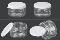 180ml plastic jar with white snap-on lid