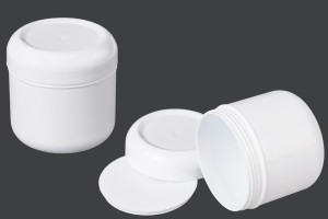 Βαζάκι πλαστικό λευκό 100 ml με παρέμβυσμα-εικόνα_σύνθεση