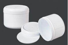 Kavanoz plastik i bardhë 250 ml me mbulesë-mbrojtëse