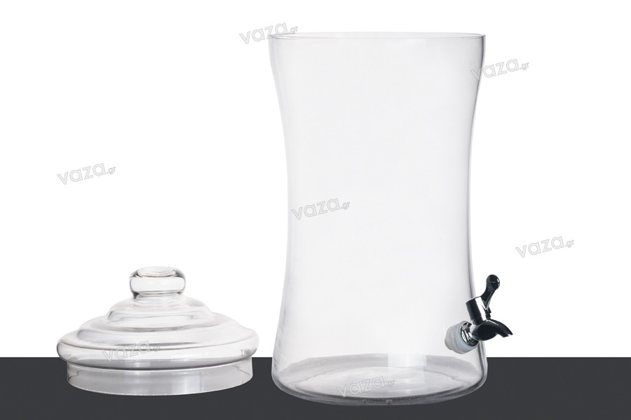 Γυάλα διακόσμησης με καπάκι, πλαστικό βρυσάκι και βάση 240x480 mm - 9 λίτρα