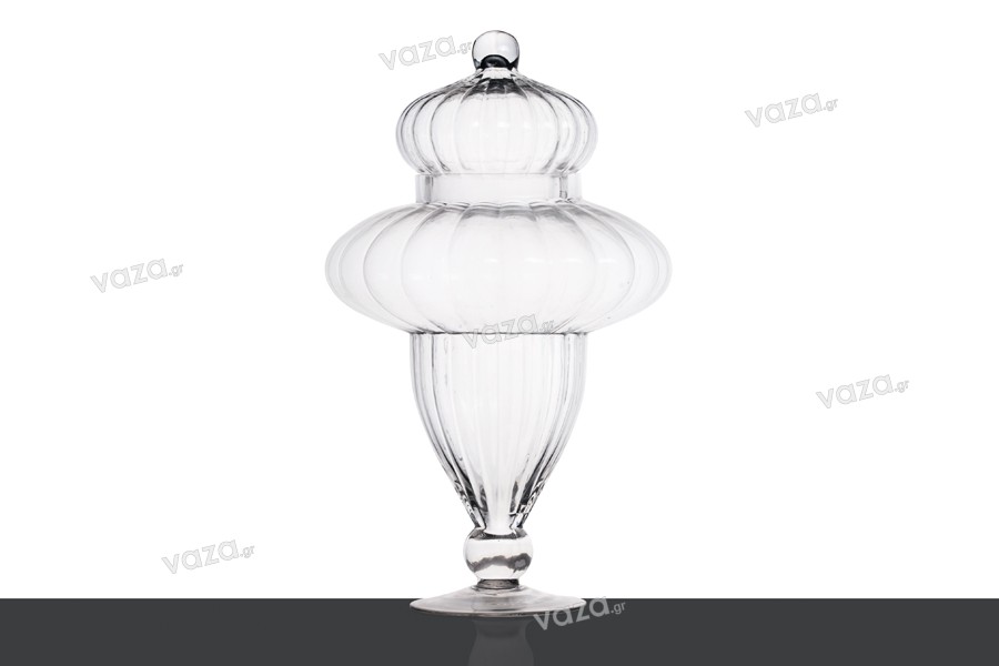 Amazon De Mica Decorations Vase Glas Rund Mit Fuss 95 X O