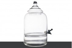 Deko- Glas mit Deckel, Wasserhahn und Platz für Eiswürfel -9Liter