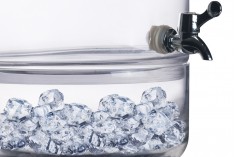Deko- Glas mit Deckel, Wasserhahn und Platz für Eiswürfel -9Liter
