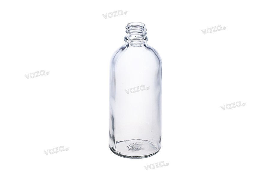 Sticluță pentru uleiuri esențiale, transparentă, 100 ml, cu gura de scurgere PP18