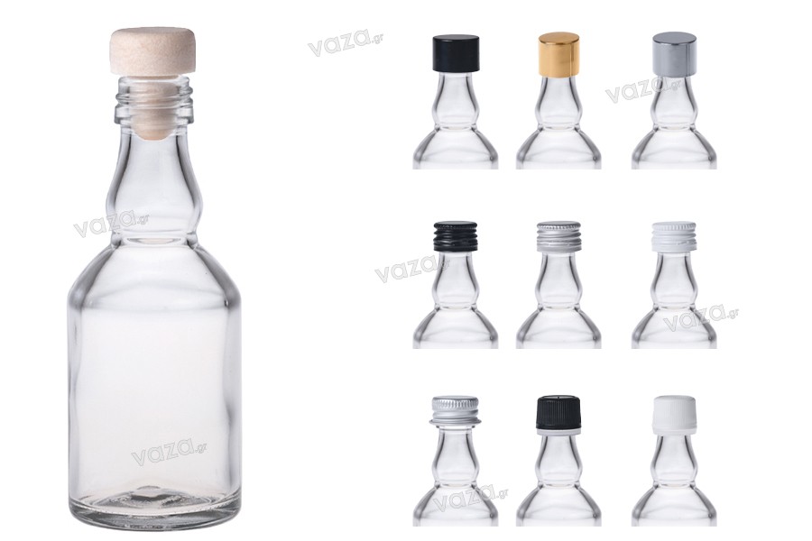 Bottiglia di vetro in miniatura per liquori e altre bevande.