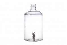 Bottiglia da profumo da 1000 ml, cilindrica in vetro con alloggiamento per rubinetto (scegliete il rubinetto tra gli accessori inclusi)*.