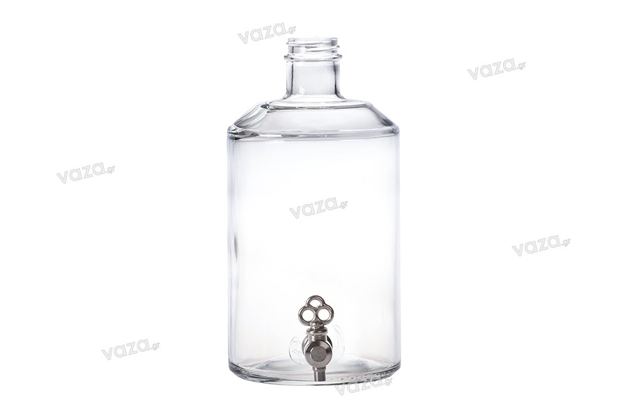 Parfümflasche 1000 ml aus Glas, zylindrisch mit Loch für Wasserhahn (wählen Sie den Wasserhahn von den passenden Verschlüssen)