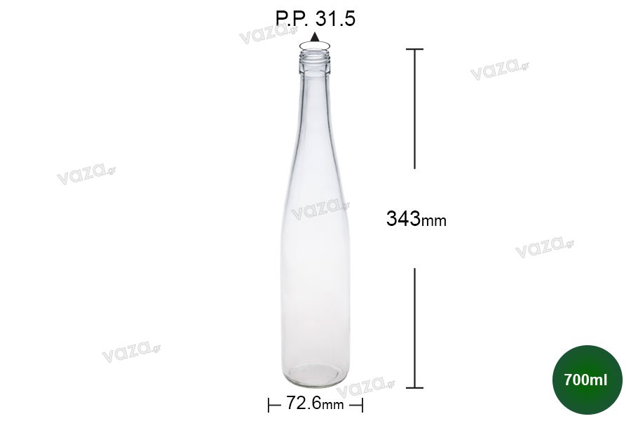 Sticlă 700 ml transparentă (PP 31.5)