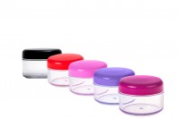 30ml acrylic multi-colour cream jar with cap in a package with 12 pieces