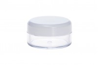 Pot pour crèmes transparent de10ml SAN avec couvercle blanc