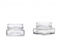 Pot en verre carré pour cosmétiques, de 40 ml avec couvercle en aluminium T.O. 58 Deep