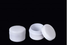 Vasetto a doppia parete in plastica SAN in colore bianco da 5ml in confezione da 12pz