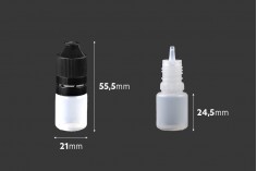 Μπουκαλάκι πλαστικό 5 ml με καπάκι CRC και dropper για ηλεκτρονικό τσιγάρο - 50 τμχ