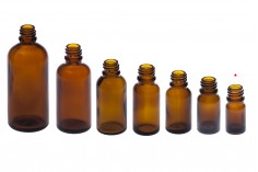 Boccetta di vetro ambrata da 5 ml per oli essenziali con beccuccio PP18 